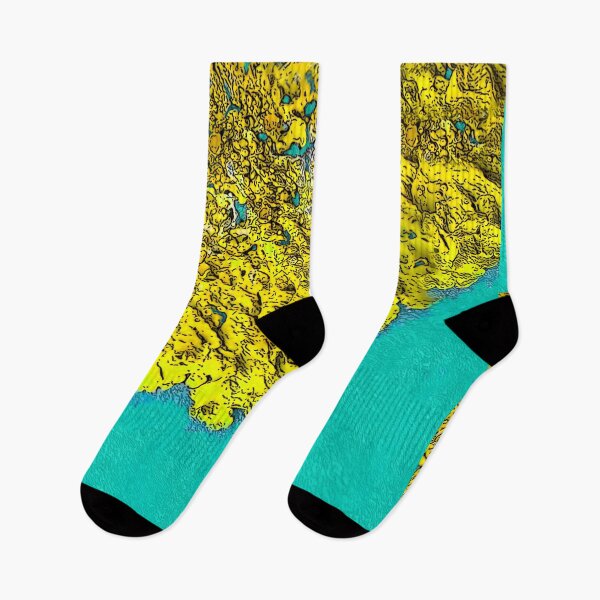 Item preview, Yellow Lichen Turquoise Water designed and sold by Brightside-art.