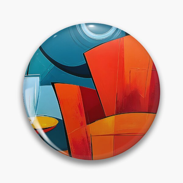 Item preview, Red Chair and Golden Blooms - A Vibrant Geometric Still Life Filled with Modern Charm designed and sold by OlfactoART Studio.
