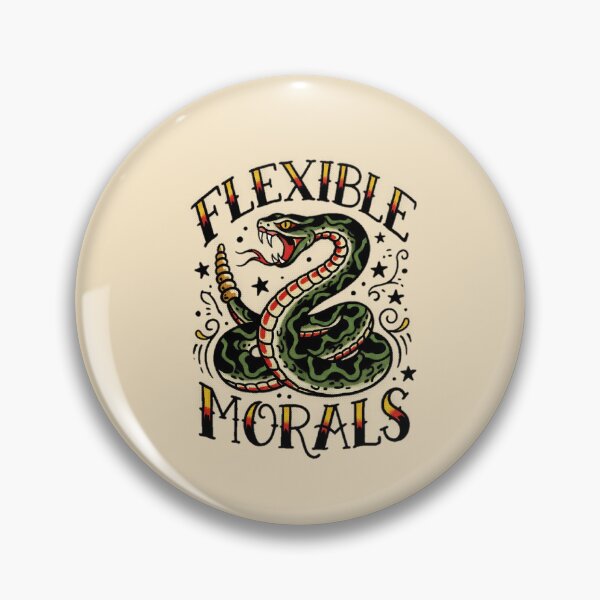 Item preview, Flexible Morals Rattlesnake Tattoo Flash Graphic  — Funny Dark Humor Attitude Streetwear  designed and sold by SkTee2k.
