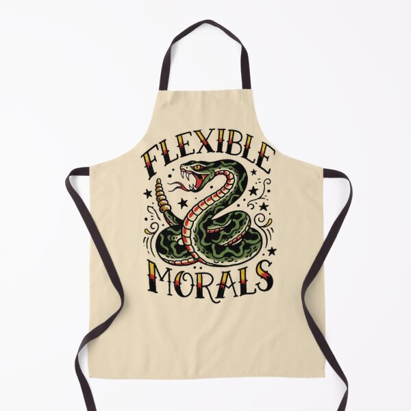 Item preview, Flexible Morals Rattlesnake Tattoo Flash Graphic  — Funny Dark Humor Attitude Streetwear  designed and sold by SkTee2k.
