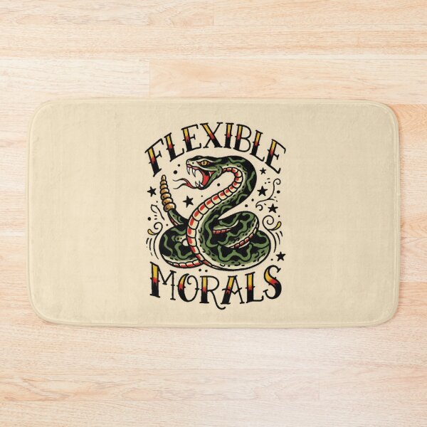 Item preview, Flexible Morals Rattlesnake Tattoo Flash Graphic  — Funny Dark Humor Attitude Streetwear  designed and sold by SkTee2k.