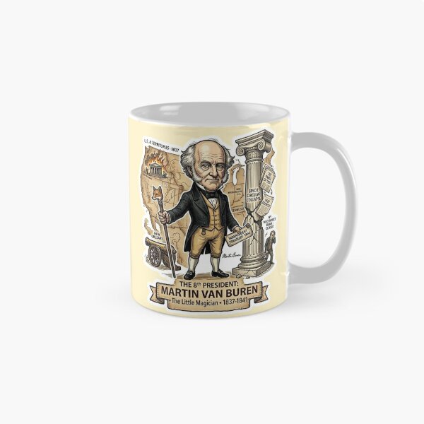 Item preview, 8th President: Martin Van Buren • "The Little Magician" Panic of 1837 Retro History Sticker & Apparel designed and sold by CleverCulture.
