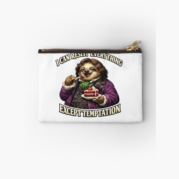 Item preview, Oscar Wilde Inspired Sloth Eating Cake | I Can Resist Everything Except Temptation | Funny Literary Sloth designed and sold by Donsean22.