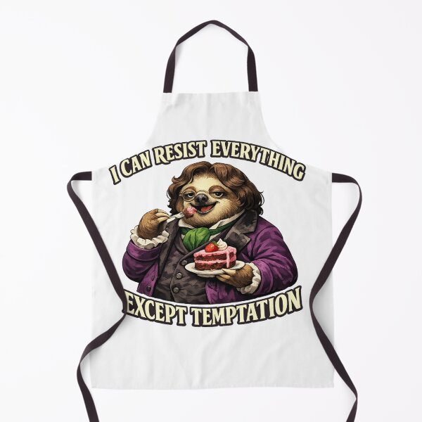Item preview, Oscar Wilde Inspired Sloth Eating Cake | I Can Resist Everything Except Temptation | Funny Literary Sloth designed and sold by Donsean22.