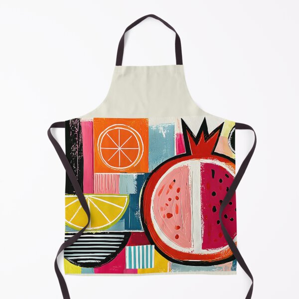 Item preview, Fruit Mosaic in Vibrant Color - Pomegranate Citrus and Bold Geometric Abstraction designed and sold by OlfactoART Studio.