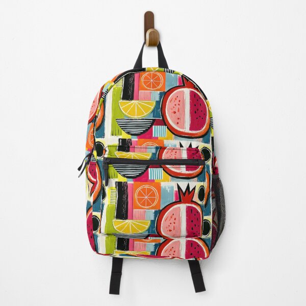 Item preview, Fruit Mosaic in Vibrant Color - Pomegranate Citrus and Bold Geometric Abstraction designed and sold by OlfactoART Studio.