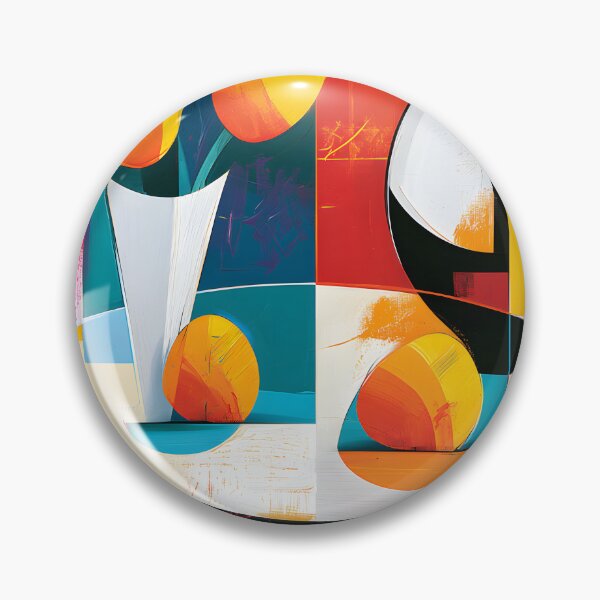 Item preview, Geometric Still Life in Color - Bold Flowers Vase and Chair in Contemporary Abstract Harmony designed and sold by OlfactoART Studio.