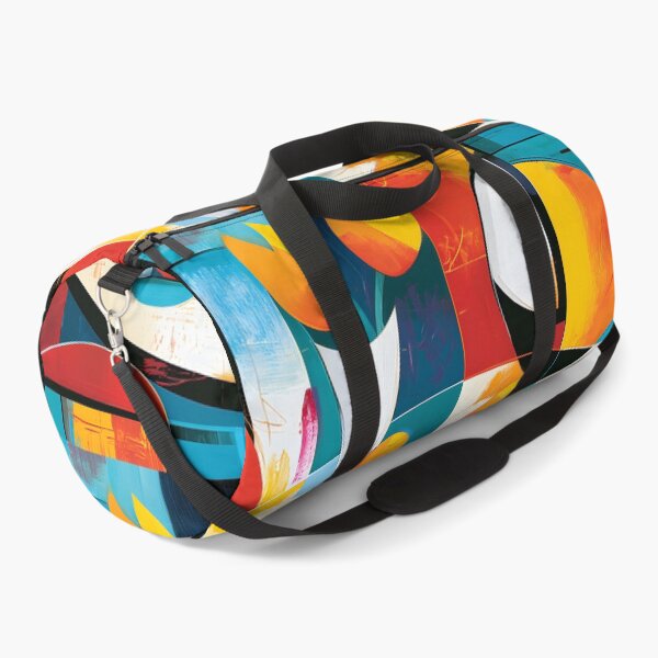 Item preview, Geometric Still Life in Color - Bold Flowers Vase and Chair in Contemporary Abstract Harmony designed and sold by OlfactoART Studio.