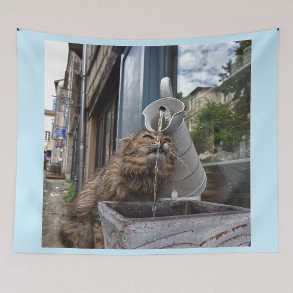 Item preview, Funny Thirsty Cat in the Street designed and sold by StylishDecor.