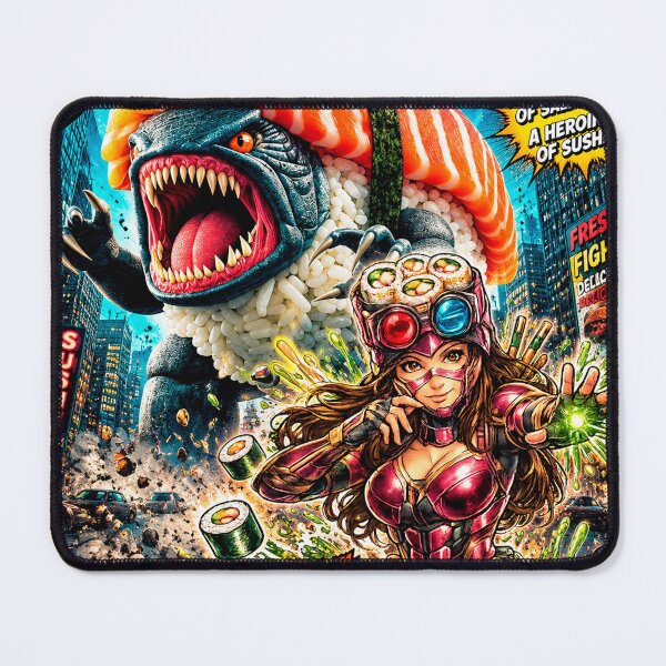 Item preview, Sushi Mask Woman The Movie: Revenge of the Salmon Monster designed and sold by Surreal Characters & Cute Pups.