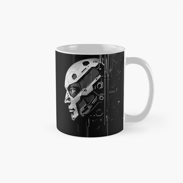 Item preview, Cyberpunk Android Skull T-Shirt | Dark Graphic Tee | Streetwear Fashion designed and sold by Trike-G-Tees.