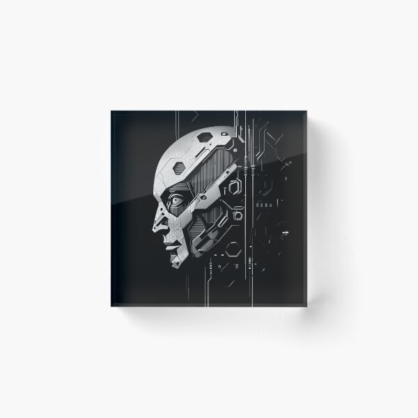 Item preview, Cyberpunk Android Skull T-Shirt | Dark Graphic Tee | Streetwear Fashion designed and sold by Trike-G-Tees.