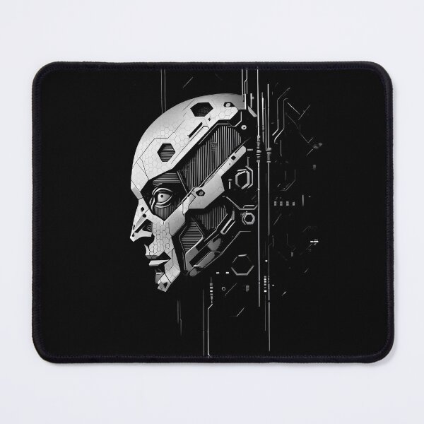 Item preview, Cyberpunk Android Skull T-Shirt | Dark Graphic Tee | Streetwear Fashion designed and sold by Trike-G-Tees.