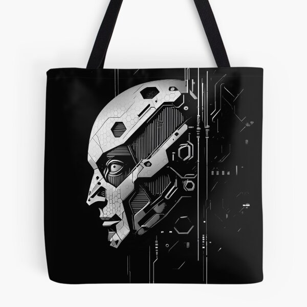 Item preview, Cyberpunk Android Skull T-Shirt | Dark Graphic Tee | Streetwear Fashion designed and sold by Trike-G-Tees.