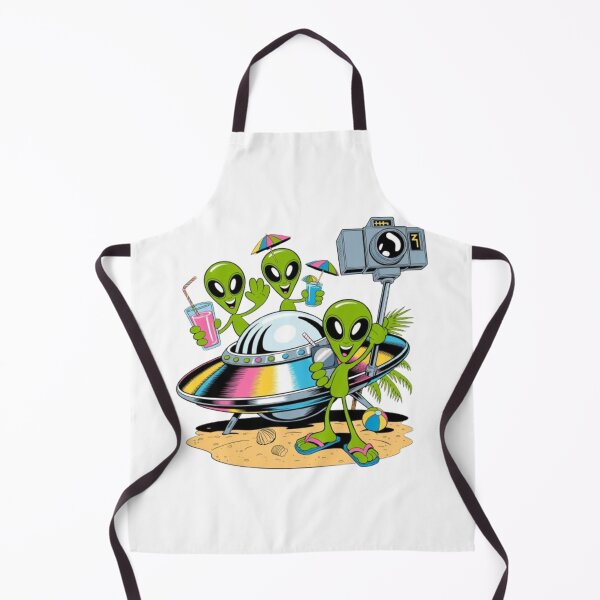 Item preview, Funny Cartoon Alien Summer Vacation Selfie Stick Sticker designed and sold by DailySparks.