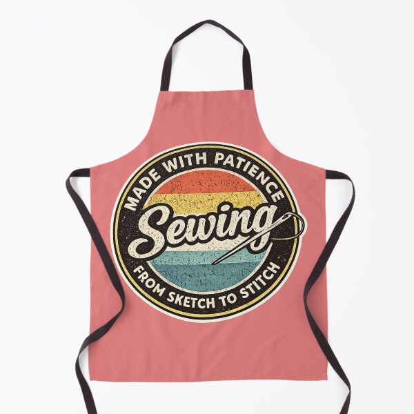 Item preview, Vintage Sewing Design Made With Patience Retro Badge designed and sold by Northcrest Co..