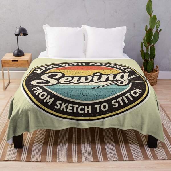 Item preview, Vintage Sewing Design Made With Patience Retro Badge designed and sold by Northcrest Co..