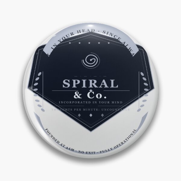 Item preview, Spiral & Co Badge — Funny Vintage Overthinking Shield Sticker | Anxiety Humor Gift designed and sold by Mega-Shopping.