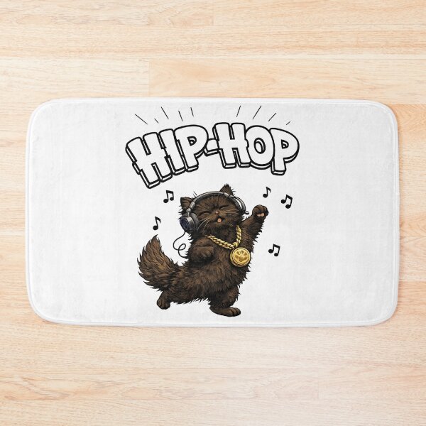 Item preview, Hip-Hop Floof – Dancing Black Cat designed and sold by lumar23.