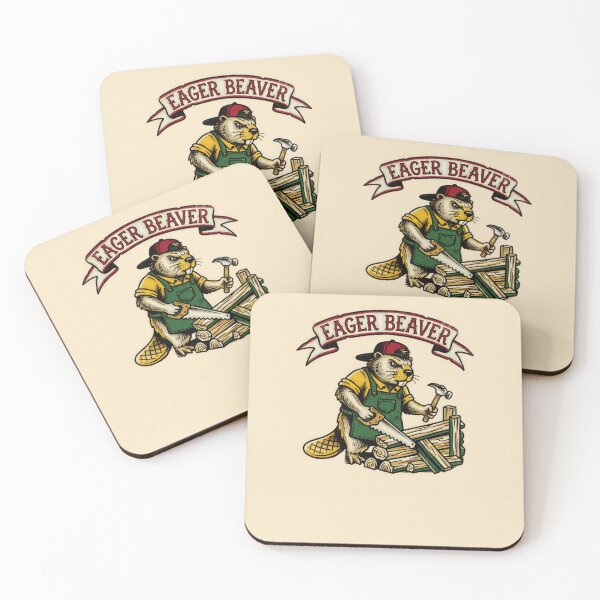 Item preview, Eager Beaver Builder Vintage Graphic  — Funny Hardworking Attitude Humor  designed and sold by SkTee2k.
