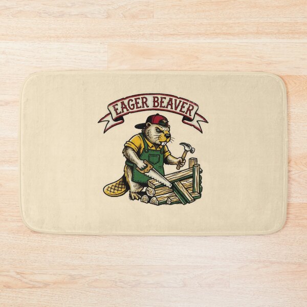Item preview, Eager Beaver Builder Vintage Graphic  — Funny Hardworking Attitude Humor  designed and sold by SkTee2k.