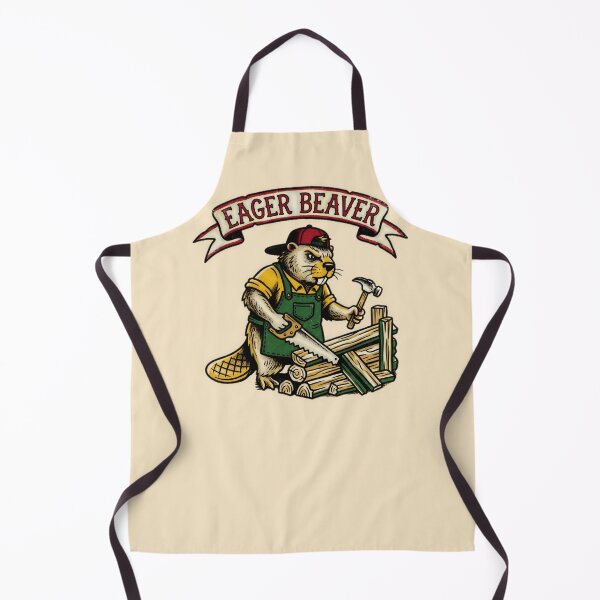 Item preview, Eager Beaver Builder Vintage Graphic — Funny Hardworking Attitude Humor designed and sold by SkTee2k.