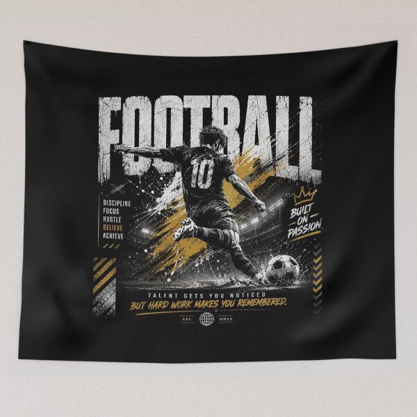 Item preview, Soccer player kicking ball — win, train, repeat motivation designed and sold by Rue Market.
