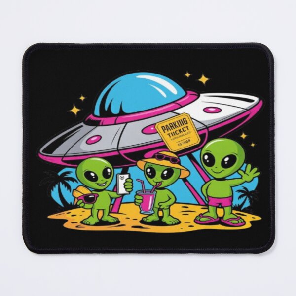 Item preview, Cute Cartoon Alien Spaceship Summer Vacation Sticker designed and sold by DailySparks.