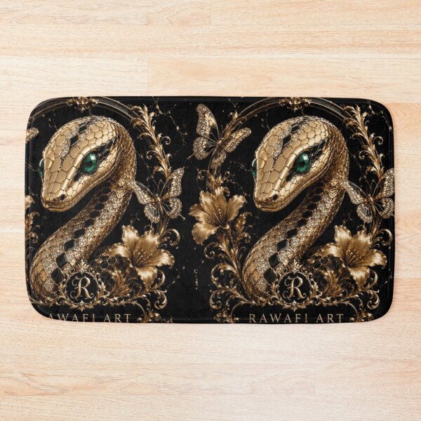 Item preview, Emerald Royal Serpent | Luxurious Gold Snake Art  designed and sold by Rawafi Art Studio.