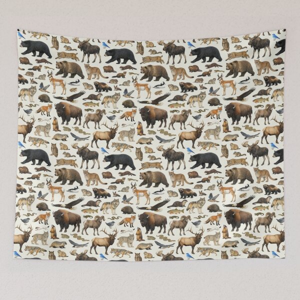 Item preview, Animals of Yellowstone National Park Retro Identification Chart designed and sold by kakarikihill.