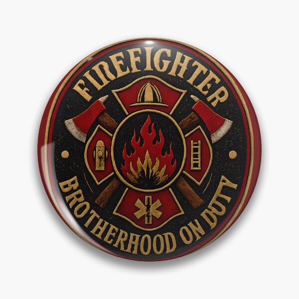 Item preview, Firefighter Brotherhood Badge — Vintage Maltese Cross Fire Rescue Patch Design designed and sold by KawaiiOrbit.