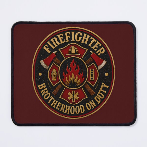 Item preview, Firefighter Brotherhood Badge — Vintage Maltese Cross Fire Rescue Patch Design designed and sold by KawaiiOrbit.