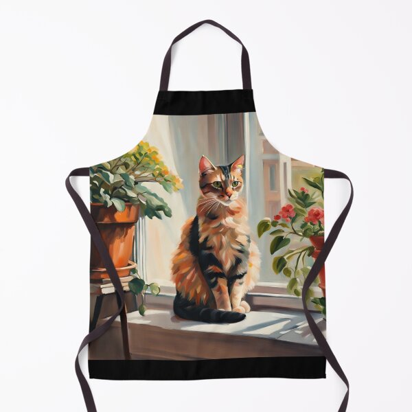 Item preview, Cozy Calico Cat on Sunny Window Sill Cottagecore Painting designed and sold by UmSkelig834.