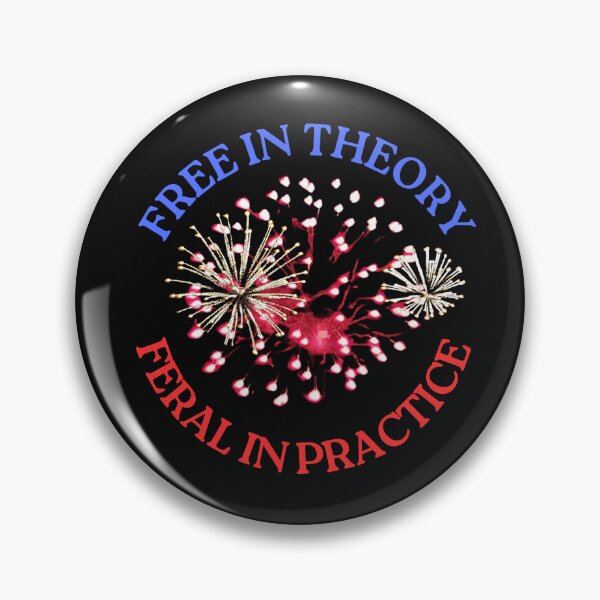 Item preview, Free in Theory, Feral in Practice — 4th of July Fireworks Tee (Best with Dark Colors) designed and sold by Feral Vibes.