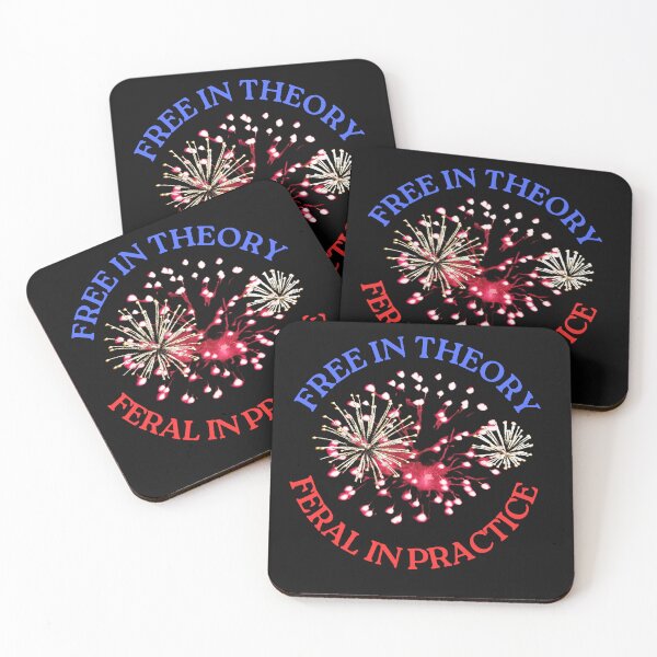 Item preview, Free in Theory, Feral in Practice — 4th of July Fireworks Tee (Best with Dark Colors) designed and sold by Feral Vibes.