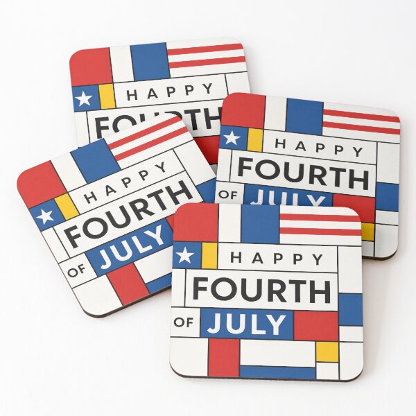 Item preview, Happy Fourth of July patriotic geometric poster design designed and sold by Rue Market.