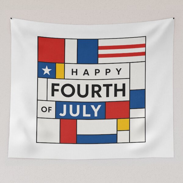 Item preview, Happy Fourth of July patriotic geometric poster design designed and sold by Rue Market.