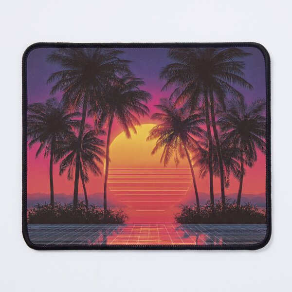 Item preview, Synthwave Sunset Palm Trees Retro Grid Art designed and sold by greatlakesea.