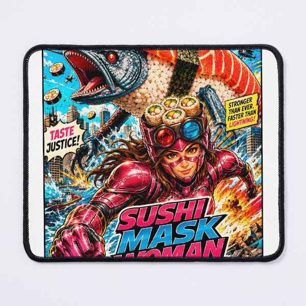 Item preview, Sushi Mask Woman The Movie: Stop the Salmon Monster designed and sold by Surreal Characters & Cute Pups.