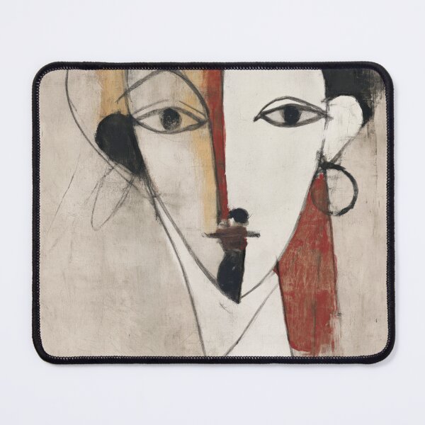 Item preview, Abstract Cubist Portrait - Modern Line Art Print designed and sold by dawnleblanc55.
