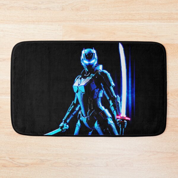 Item preview, Futuristic Mecha Samurai with Neon Katana designed and sold by CuteSlothWorld.