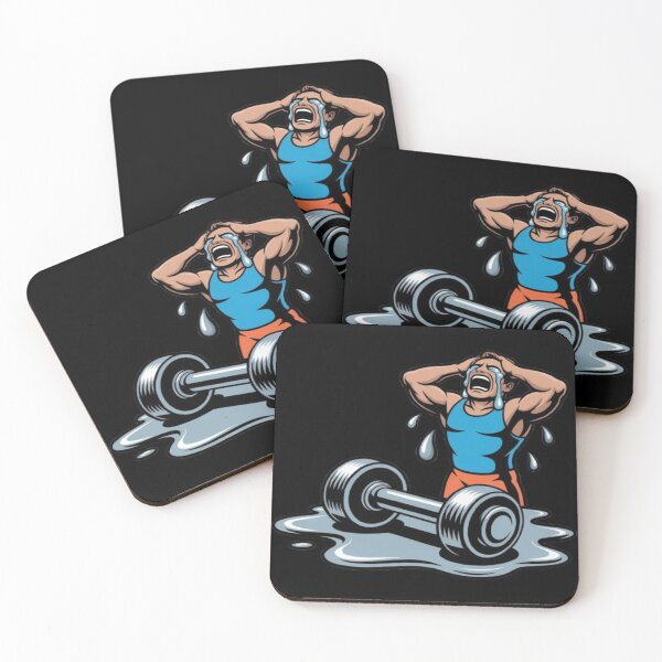 Item preview, Funny Gym Bodybuilder Crying Over Melting Dumbbell designed and sold by DailySparks.