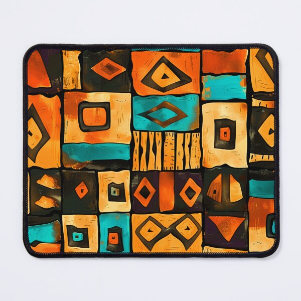 Item preview, African-Inspired Orange, Turquoise-Hues, And Black Pattern designed and sold by DEC02.