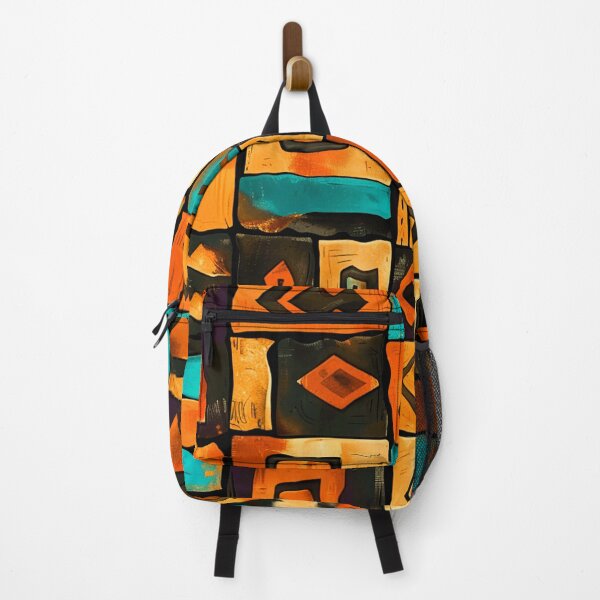 Item preview, African-Inspired Orange, Turquoise-Hues, And Black Pattern designed and sold by DEC02.