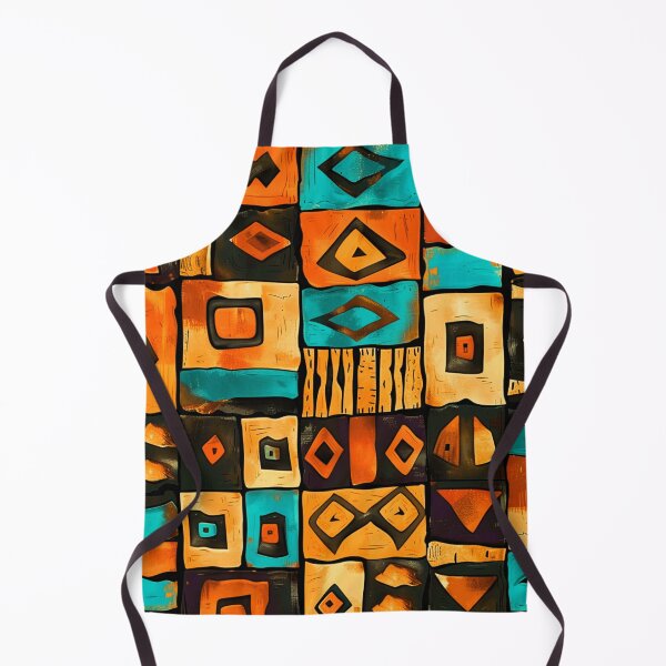 Item preview, African-Inspired Orange, Turquoise-Hues, And Black Pattern designed and sold by DEC02.