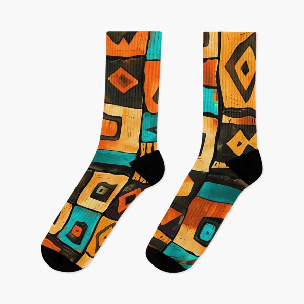 Item preview, African-Inspired Orange, Turquoise-Hues, And Black Pattern designed and sold by DEC02.