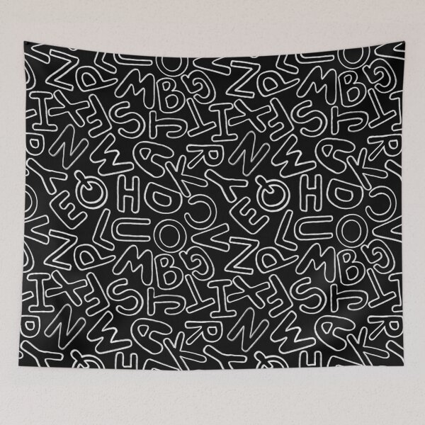 Item preview, Schoolhouse Letters Pattern | Hand Drawn Alphabet Design | Black and White ABC Doodle Pattern designed and sold by HaileesHollow.
