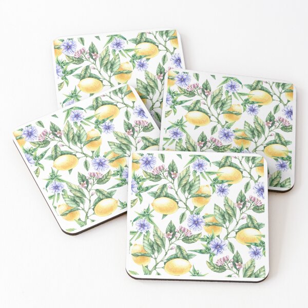 Item preview, Watercolor Lemons, Lemon Blossom and Cornflowers  designed and sold by silviaol.