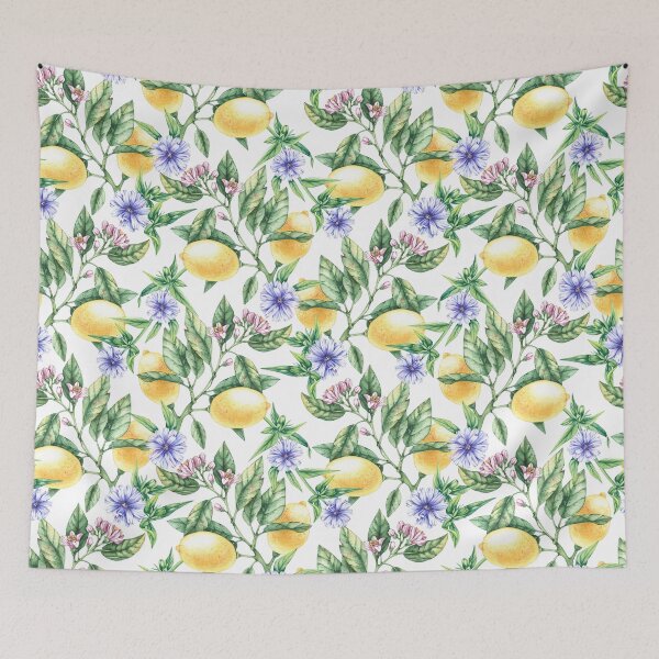 Item preview, Watercolor Lemons, Lemon Blossom and Cornflowers  designed and sold by silviaol.