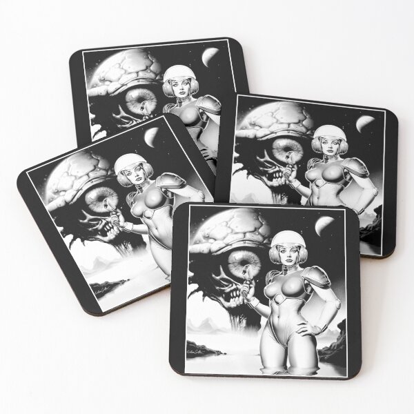 Item preview, B&W space woman  designed and sold by Wil2liam4 Designs.